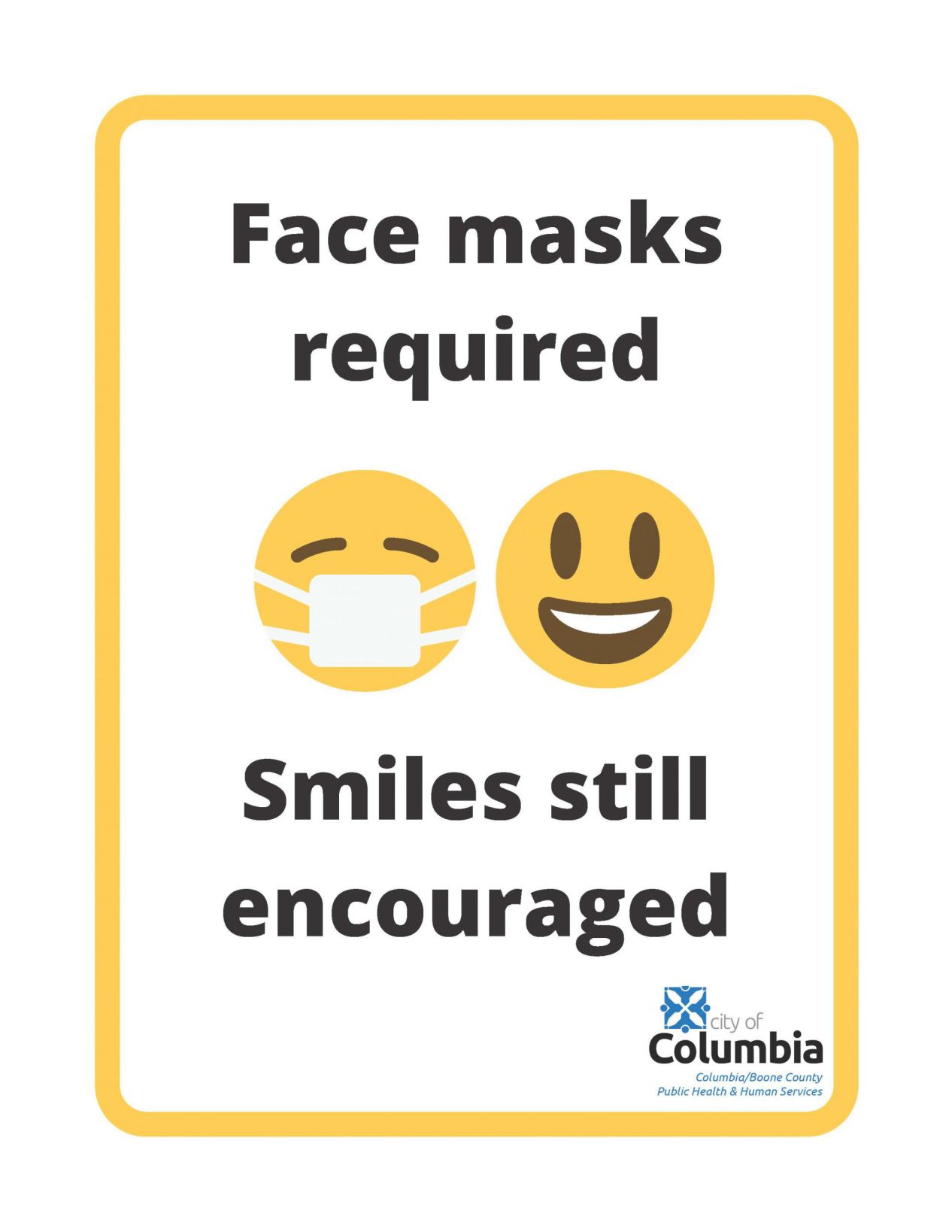 Smiles still encouraged
